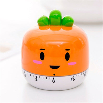 Creative Cartoon Fruit Shape Multi-Function Rotary Timer Learning Work Efficiency Time Manager(Carrot)-garmade.com