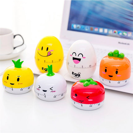 Creative Cartoon Fruit Shape Multi-Function Rotary Timer Learning Work Efficiency Time Manager(Carrot)-garmade.com