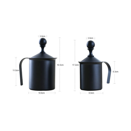 Pump Creamer Stainless Steel Double Mesh Manual Coffee Milk Foam Frothing Pitcher Froth Pump Foamer Cup, Capacity:400cc-garmade.com