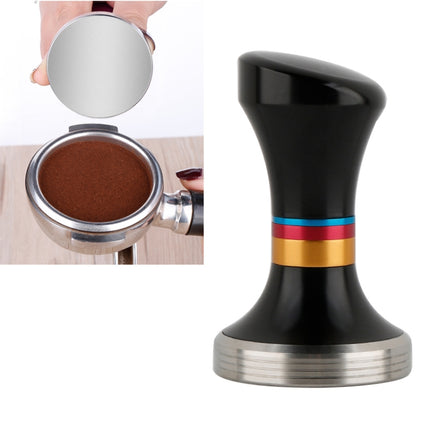 58mm CoffeeTamper Stainless Steel Coffee Powder Hammer Flat Base Powder Press(Black)-garmade.com