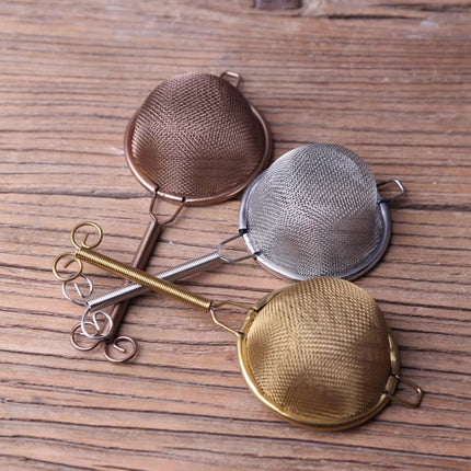 Reusable Herb Drinking Stainless Steel Filter Tea Strainer(Yellow)-garmade.com