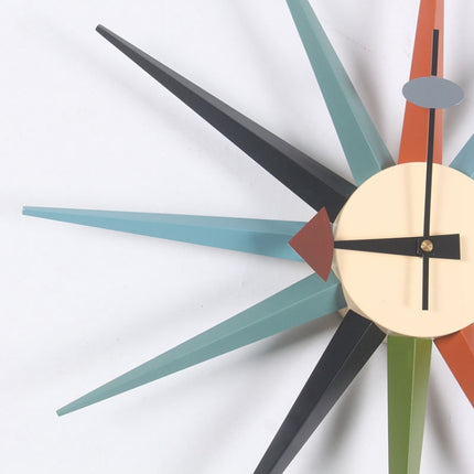 Simple Modern Sun Clock Creative Home Accessories Wall Clock(Red Pole)-garmade.com