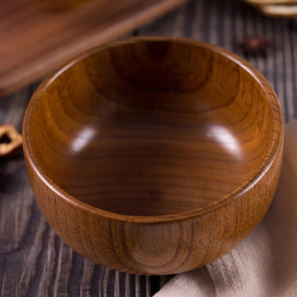 Adult Children Jujube Solid Wood Bowl Soup Noodle Bowl Household Tableware, Size:Diameter 13 cm-garmade.com