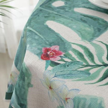 Greenery Linen Tablecloth Restaurant Bar Household Tablecloth, Size:85x85cm(Bustling Green Leaf)-garmade.com