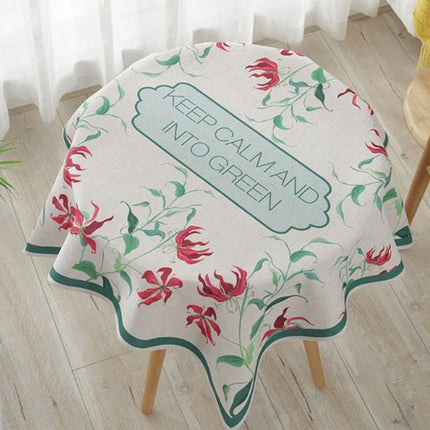 Greenery Linen Tablecloth Restaurant Bar Household Tablecloth, Size:110x110cm(Leafy)-garmade.com