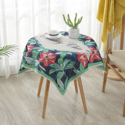 Greenery Linen Tablecloth Restaurant Bar Household Tablecloth, Size:110x110cm(Vibrant)-garmade.com