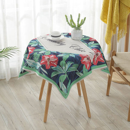 Greenery Linen Tablecloth Restaurant Bar Household Tablecloth, Size:140x140cm(Vibrant)-garmade.com