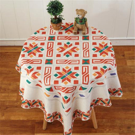 Retro Pattern Linen Table Cloth For Dinner Home Decor Dustproof Table Cover, Size:85x85cm(Nordic Style)-garmade.com