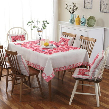 Retro Pattern Linen Table Cloth For Dinner Home Decor Dustproof Table Cover, Size:85x85cm(Wreath)-garmade.com