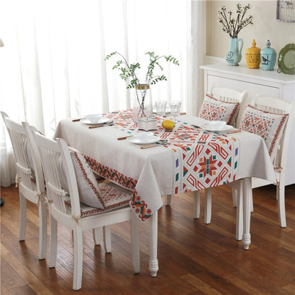 Retro Pattern Linen Table Cloth For Dinner Home Decor Dustproof Table Cover, Size:110x160cm(Nordic Style)-garmade.com