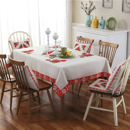 Retro Pattern Linen Table Cloth For Dinner Home Decor Dustproof Table Cover, Size:110x160cm(Rose)-garmade.com