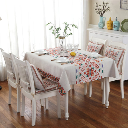 Retro Pattern Linen Table Cloth For Dinner Home Decor Dustproof Table Cover, Size:130x180cm(Nordic Style)-garmade.com