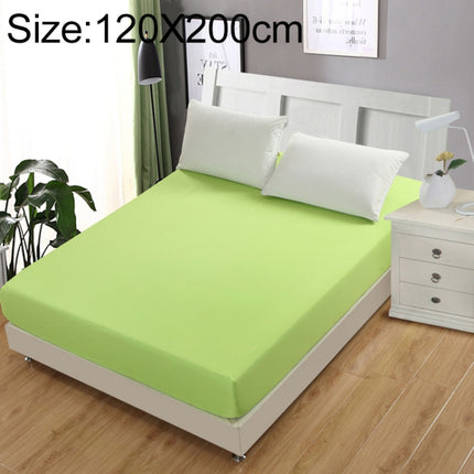 Plain Mattress Protector Bed Mat Mattress Cover Fitted Sheet, Size:120X200cm(Green)-garmade.com