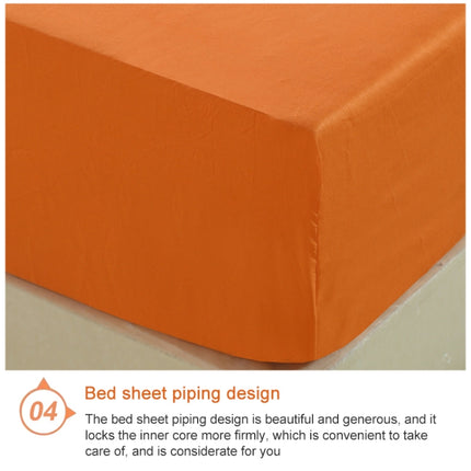 Plain Mattress Protector Bed Mat Mattress Cover Fitted Sheet, Size:120X200cm(Orange)-garmade.com