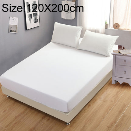 Plain Mattress Protector Bed Mat Mattress Cover Fitted Sheet, Size:120X200cm(Beige White)-garmade.com