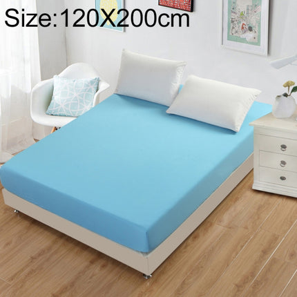 Plain Mattress Protector Bed Mat Mattress Cover Fitted Sheet, Size:120X200cm(Brilliant Blue)-garmade.com