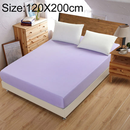 Plain Mattress Protector Bed Mat Mattress Cover Fitted Sheet, Size:120X200cm(Purple)-garmade.com