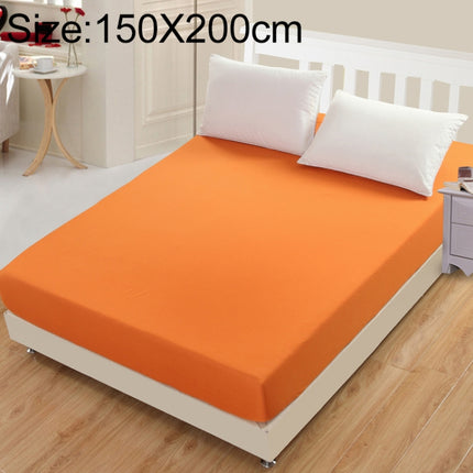 Plain Mattress Protector Bed Mat Mattress Cover Fitted Sheet, Size:150X200cm(Orange)-garmade.com