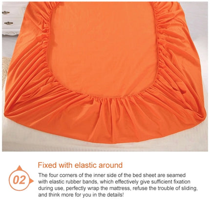 Plain Mattress Protector Bed Mat Mattress Cover Fitted Sheet, Size:150X200cm(Orange)-garmade.com