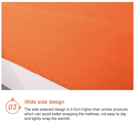 Plain Mattress Protector Bed Mat Mattress Cover Fitted Sheet, Size:150X200cm(Orange)-garmade.com