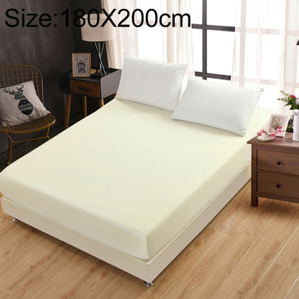 Plain Mattress Protector Bed Mat Mattress Cover Fitted Sheet, Size:180X200cm(Beige Yellow)-garmade.com