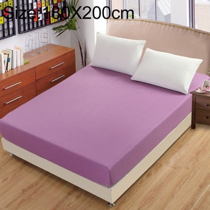 Plain Mattress Protector Bed Mat Mattress Cover Fitted Sheet, Size:180X200cm(Lilac)-garmade.com