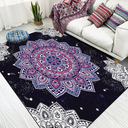 National Style Abstract Dark Blue Art Carpets Living Room Bedroom Floor Mat, Size:40x60cm-garmade.com