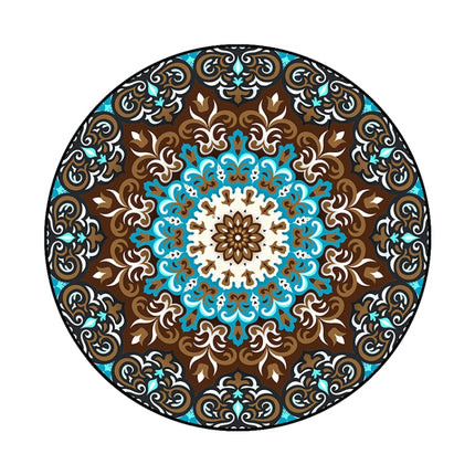 Ethnic Carpet Camel Mandala Flower Carpet Non-slip Floor Mat, Size:Diameter 60cm(Flower)-garmade.com