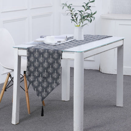 Linen Table Flag Tea Mat Cloth TV Cabinet Coffee Table Strip Cover Cloth, Size:160x33cm(Black)-garmade.com