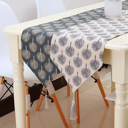 Linen Table Flag Tea Mat Cloth TV Cabinet Coffee Table Strip Cover Cloth, Size:160x33cm(White)-garmade.com