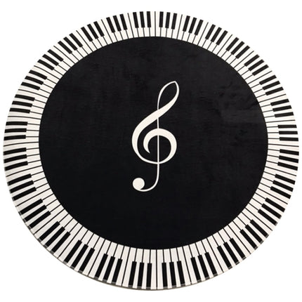 Music Symbol Piano Key Round Carpet Home Bedroom Mat Floor Decoration Rug, Diameter: 60cm(Round Piano)-garmade.com