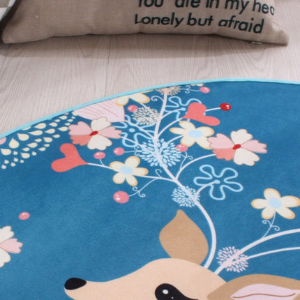 Circular Water Uptake Carpet Floot Mat Cartoon Door Mat, Diameter: 40cm(Elephant)-garmade.com