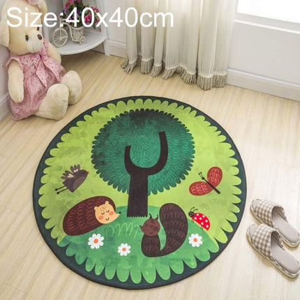 Circular Water Uptake Carpet Floot Mat Cartoon Door Mat, Diameter: 40cm(Hedgehog)-garmade.com