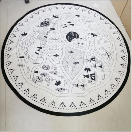 Cotton Canvas Children Room Decoration Game Mat(135cmx135cm)-garmade.com