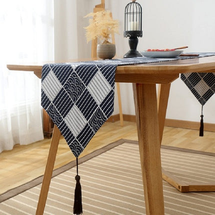 Cotton Linen Tea Table Dining Table Table Flag Retro Tablecloth, Size:30x160cm(Japanese)-garmade.com