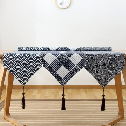 Cotton Linen Tea Table Dining Table Table Flag Retro Tablecloth, Size:30x160cm(Scale)-garmade.com