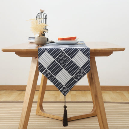 Cotton Linen Tea Table Dining Table Table Flag Retro Tablecloth, Size:30x200cm(Japanese)-garmade.com