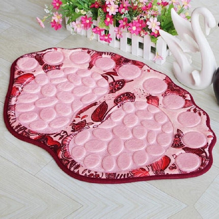 Foot-type 3D Pebbles Embossed Ankle Anti Slip Absorbent Mat, Size:40x60cm(Red)-garmade.com