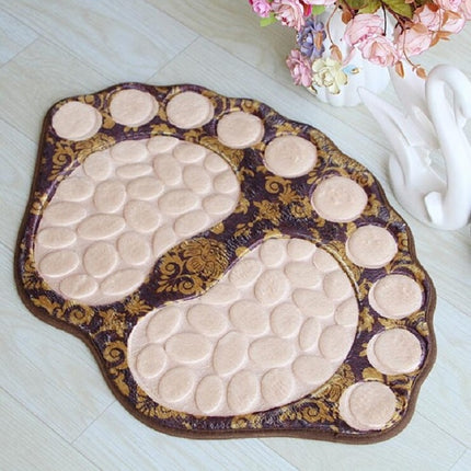 Foot-type 3D Pebbles Embossed Ankle Anti Slip Absorbent Mat, Size:40x60cm(Gold)-garmade.com