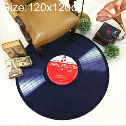 Creative Retro 3D DVR Record Carpet Round CD Floor Mat Home Decor Living Room Kid Bedroom Decoration Rug, Diameter 120cm(Red)-garmade.com