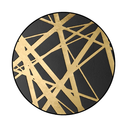 Luxury 3D Round Carpets Nordic style Pattern Rug, Color:Black Golden, Size:Diameter: 40cm-garmade.com