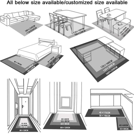 Geometric Lattice Carpet Kitchen Bath Antiskid Mat, Size:40x60cm(Black White Plaid)-garmade.com