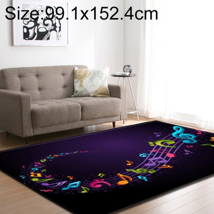 Retro Mat Flannel Velvet Carpet Play Basketball Game Mats Baby Crawling Bed Rugs, Size:99.1x152.4cm(Musical Symbol)-garmade.com