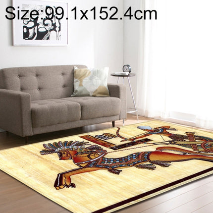 Retro Mat Flannel Velvet Carpet Play Basketball Game Mats Baby Crawling Bed Rugs, Size:99.1x152.4cm(Shoot Horses Tribe)-garmade.com