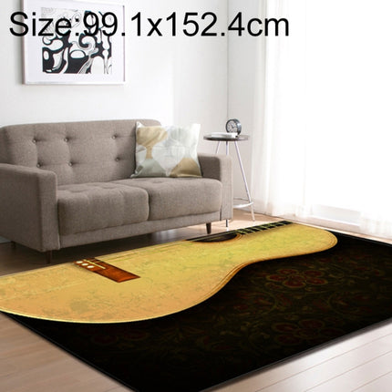 Retro Mat Flannel Velvet Carpet Play Basketball Game Mats Baby Crawling Bed Rugs, Size:99.1x152.4cm(Half Guitar)-garmade.com