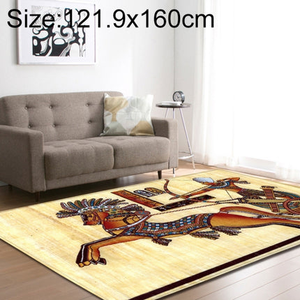 Retro Mat Flannel Velvet Carpet Play Basketball Game Mats Baby Crawling Bed Rugs, Size:121.9x160cm(Shoot Horses Tribe)-garmade.com