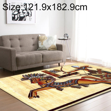 Retro Mat Flannel Velvet Carpet Play Basketball Game Mats Baby Crawling Bed Rugs, Size:121.9x182.9cm(Shoot Horses Tribe)-garmade.com