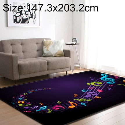 Retro Mat Flannel Velvet Carpet Play Basketball Game Mats Baby Crawling Bed Rugs, Size:147.3x203.2cm(Musical Symbol)-garmade.com