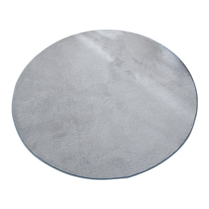 KSolid Round Carpet Soft Fleece Mat Anti-Slip Area Rug Kids Bedroom Door Mats, Size:Diameter: 80cm(Coffee)-garmade.com