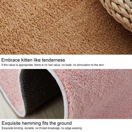 KSolid Round Carpet Soft Fleece Mat Anti-Slip Area Rug Kids Bedroom Door Mats, Size:Diameter: 80cm(Pink)-garmade.com